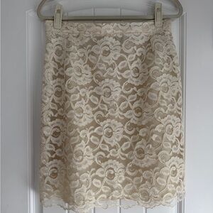 Vintage Lerner New York Cream Lace Skirt